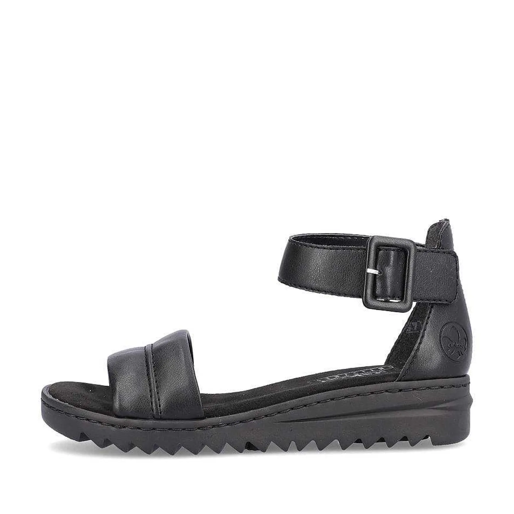 Rieker Women'S Wedge Sandals Asphalt Black