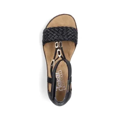 Rieker Women'S Wedge Sandals Night Black