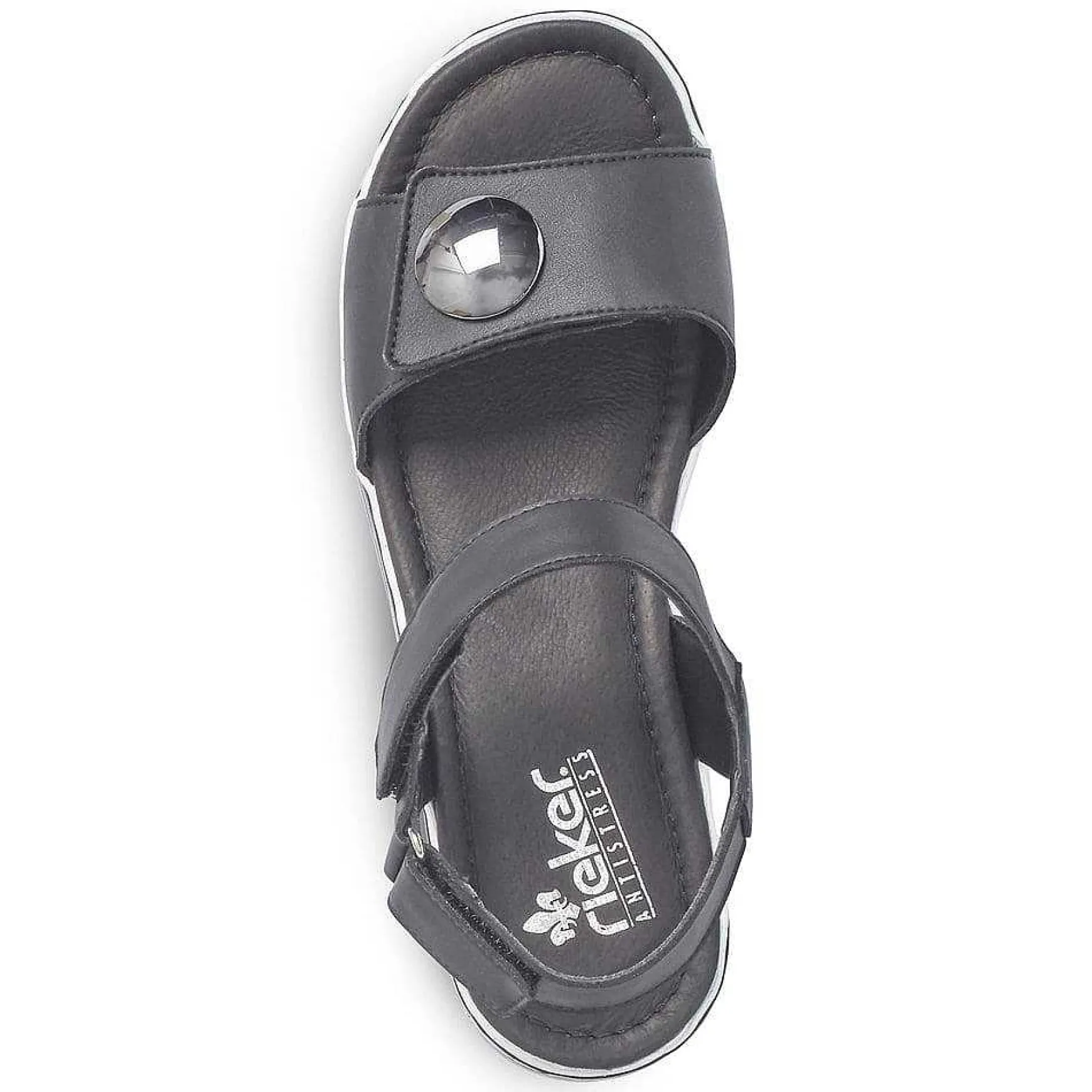 Rieker Women'S Wedge Sandals Jet Black