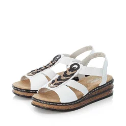 Rieker Women'S Wedge Sandals Pure White