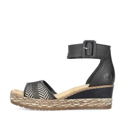 Rieker Women'S Wedge Sandals Night Black