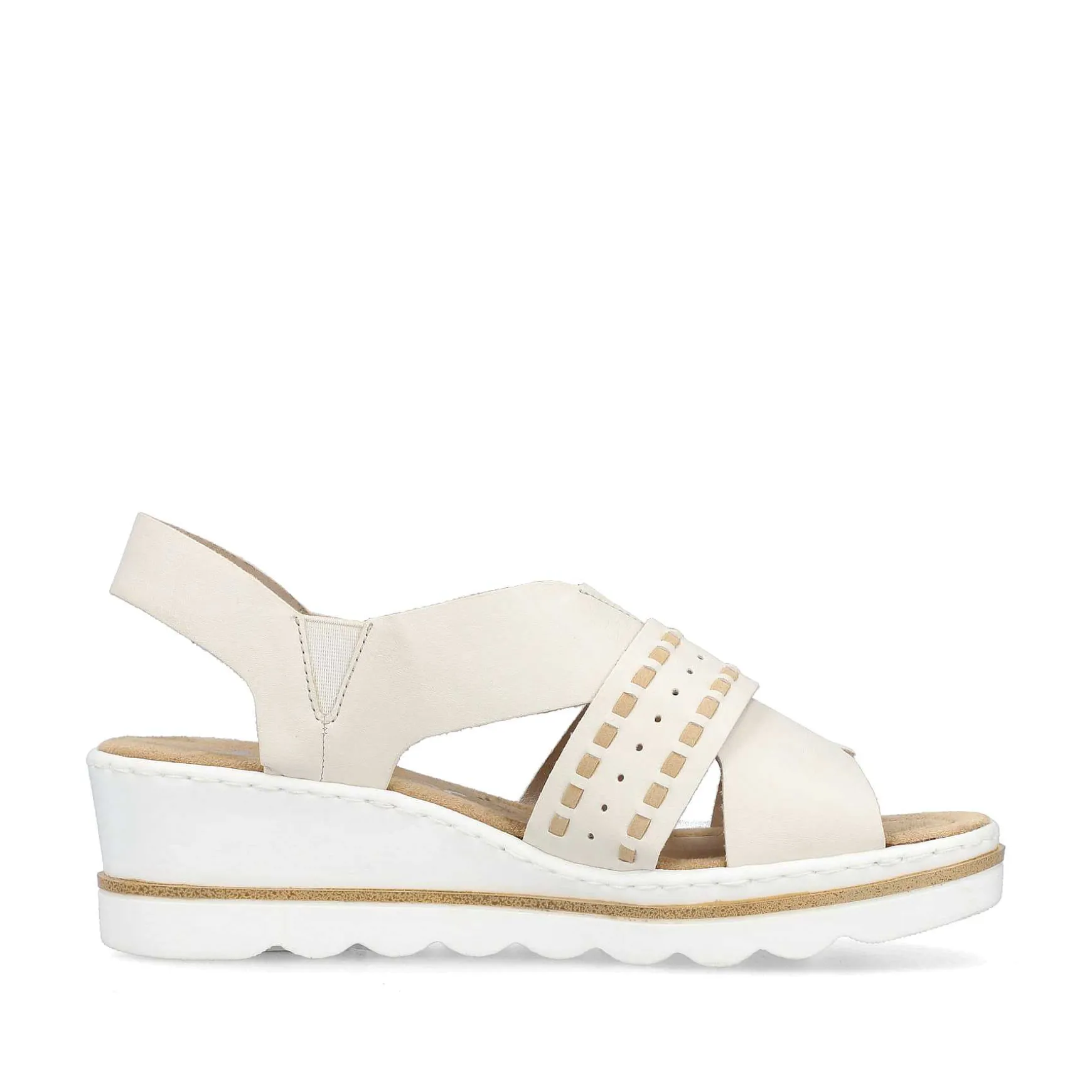 Rieker Women'S Wedge Sandals Light Beige
