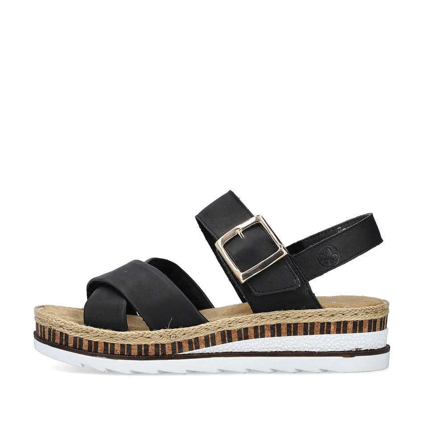 Rieker Women'S Wedge Sandals Graphite Black