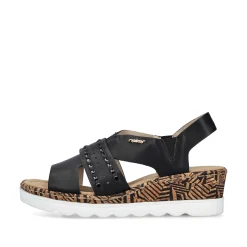 Rieker Women'S Wedge Sandals Night Black