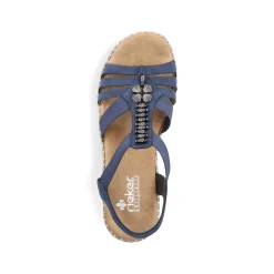 Rieker Women'S Wedge Sandals Pacific Blue