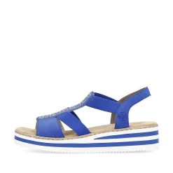 Rieker Women'S Wedge Sandals Royal Blue