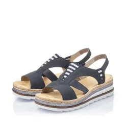 Rieker Women'S Wedge Sandals Pacific Blue