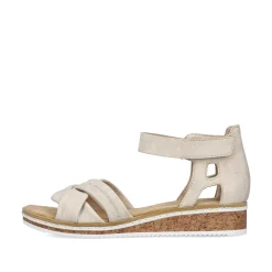 Rieker Women'S Wedge Sandals Light Beige