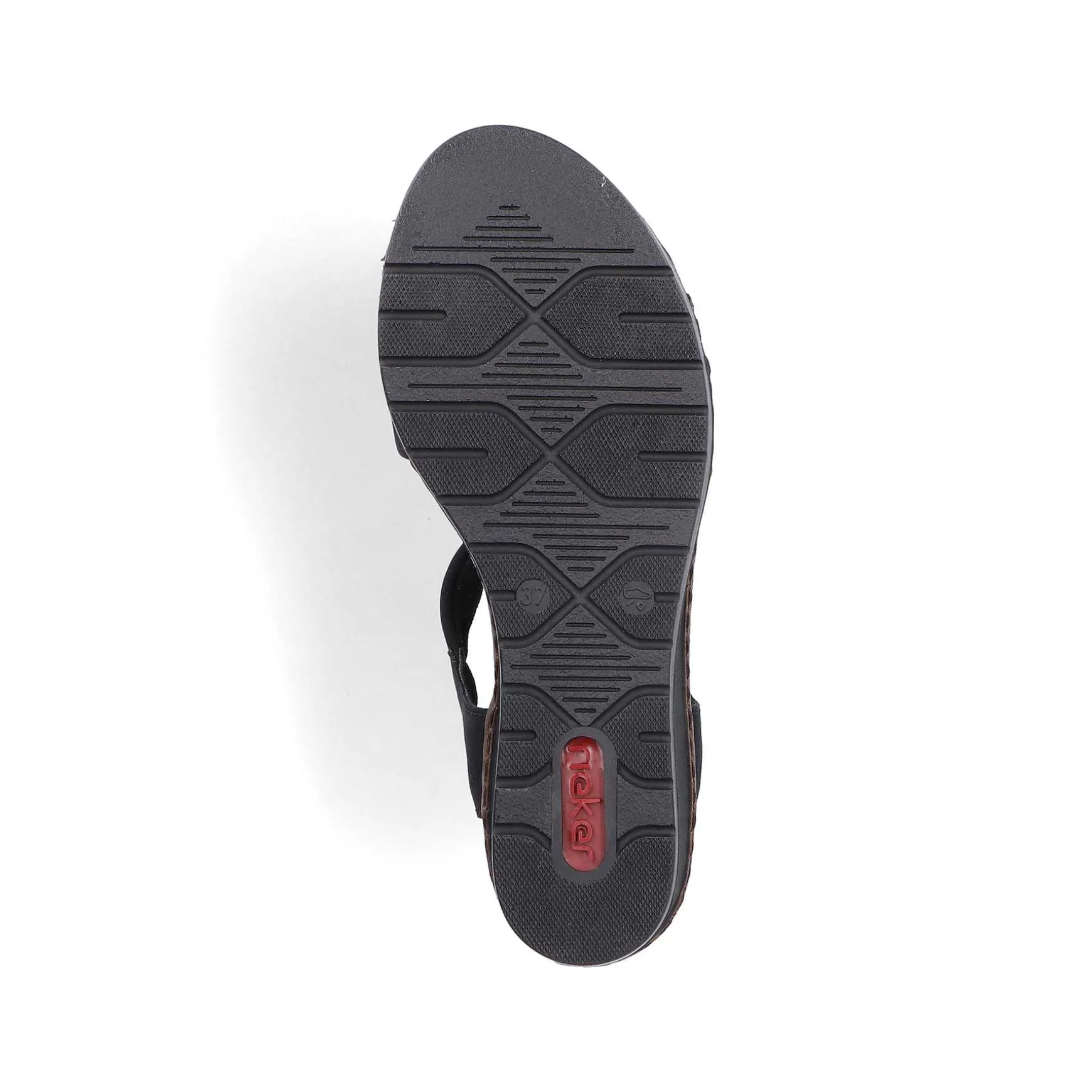 Rieker Women'S Wedge Sandals Jet Black