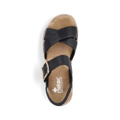 Rieker Women'S Wedge Sandals Graphite Black