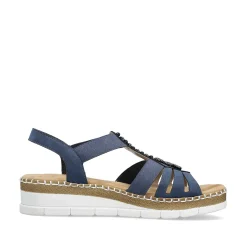 Rieker Women'S Wedge Sandals Pacific Blue