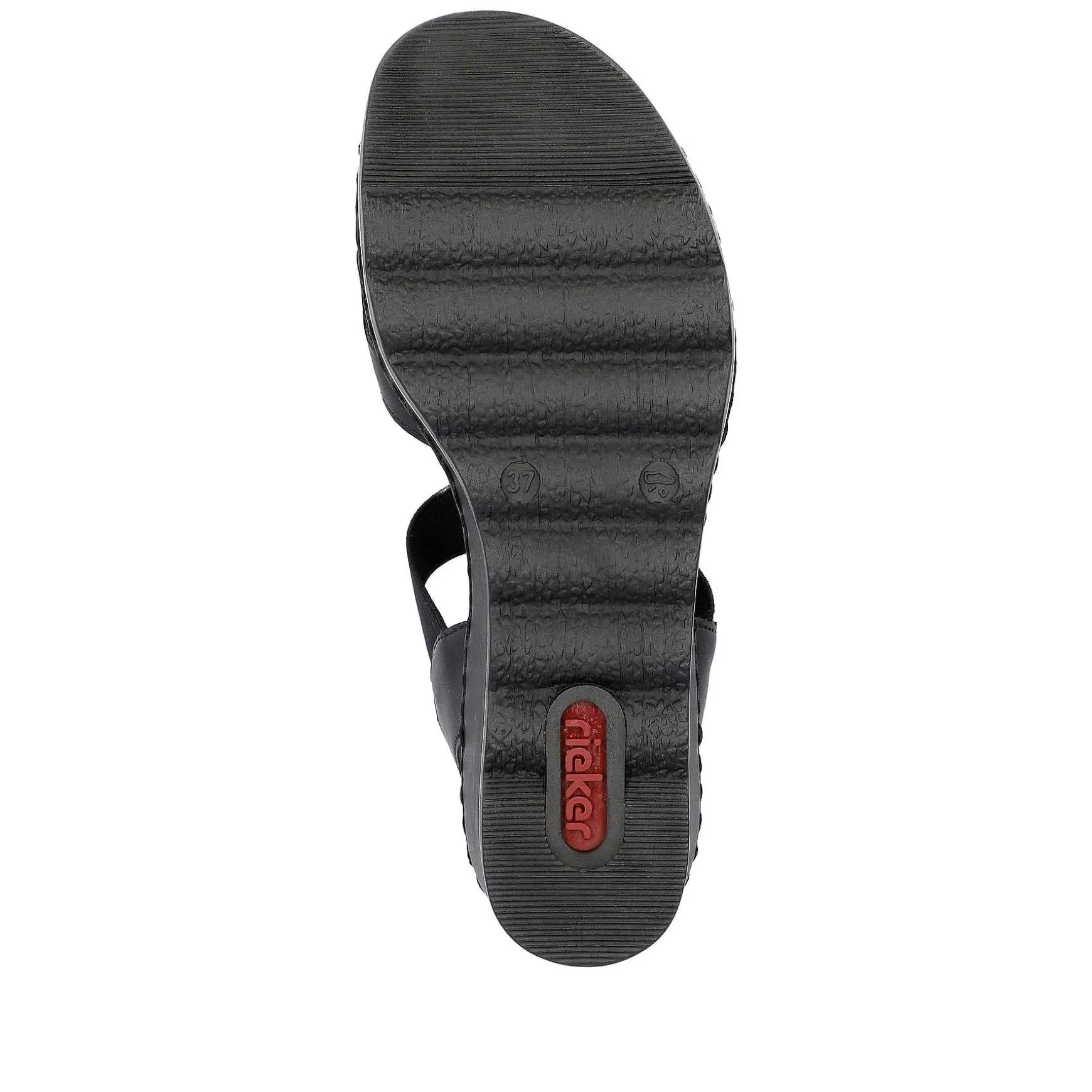 Rieker Women'S Wedge Sandals Jet Black