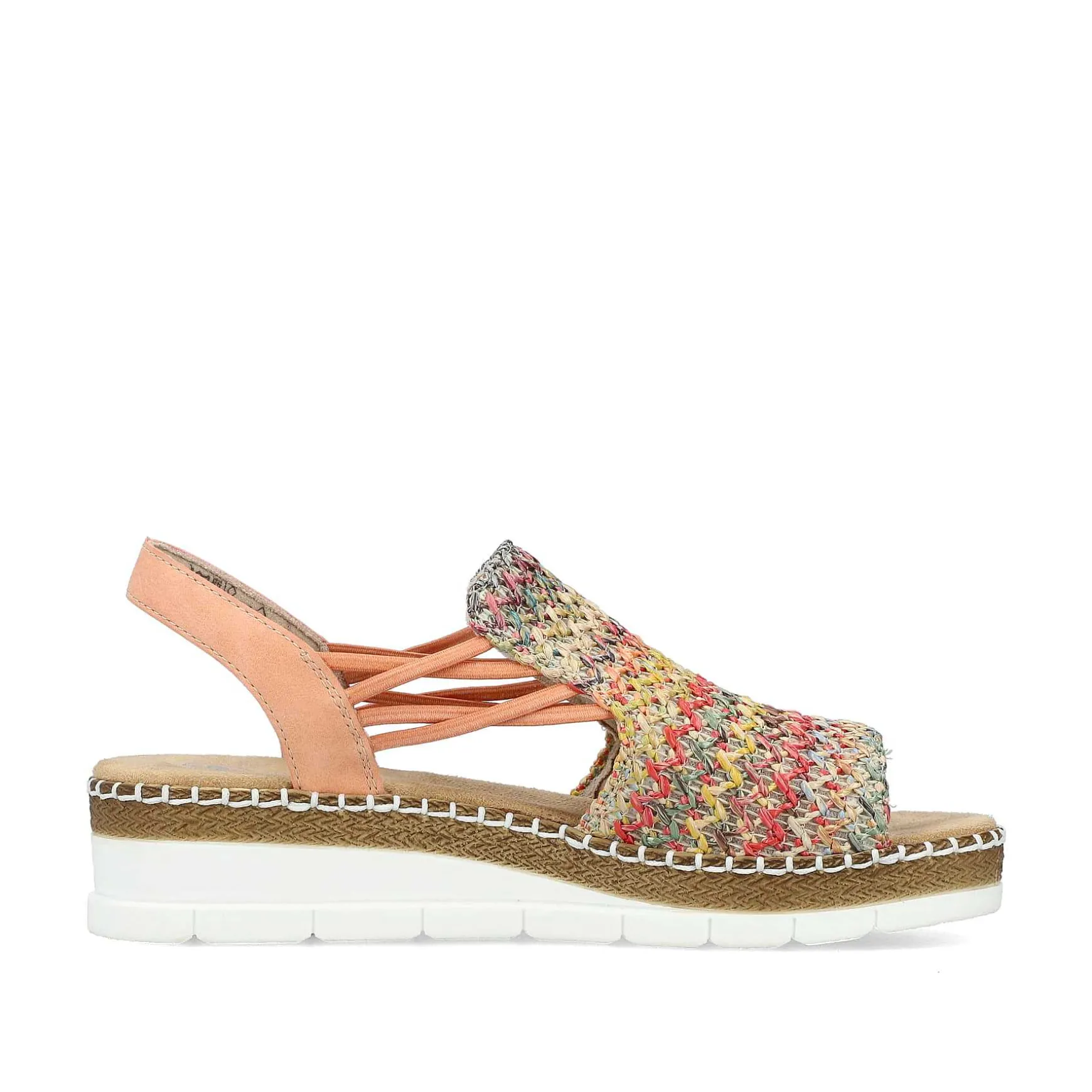 Rieker Women'S Wedge Sandals In Multi-Salmon Colors