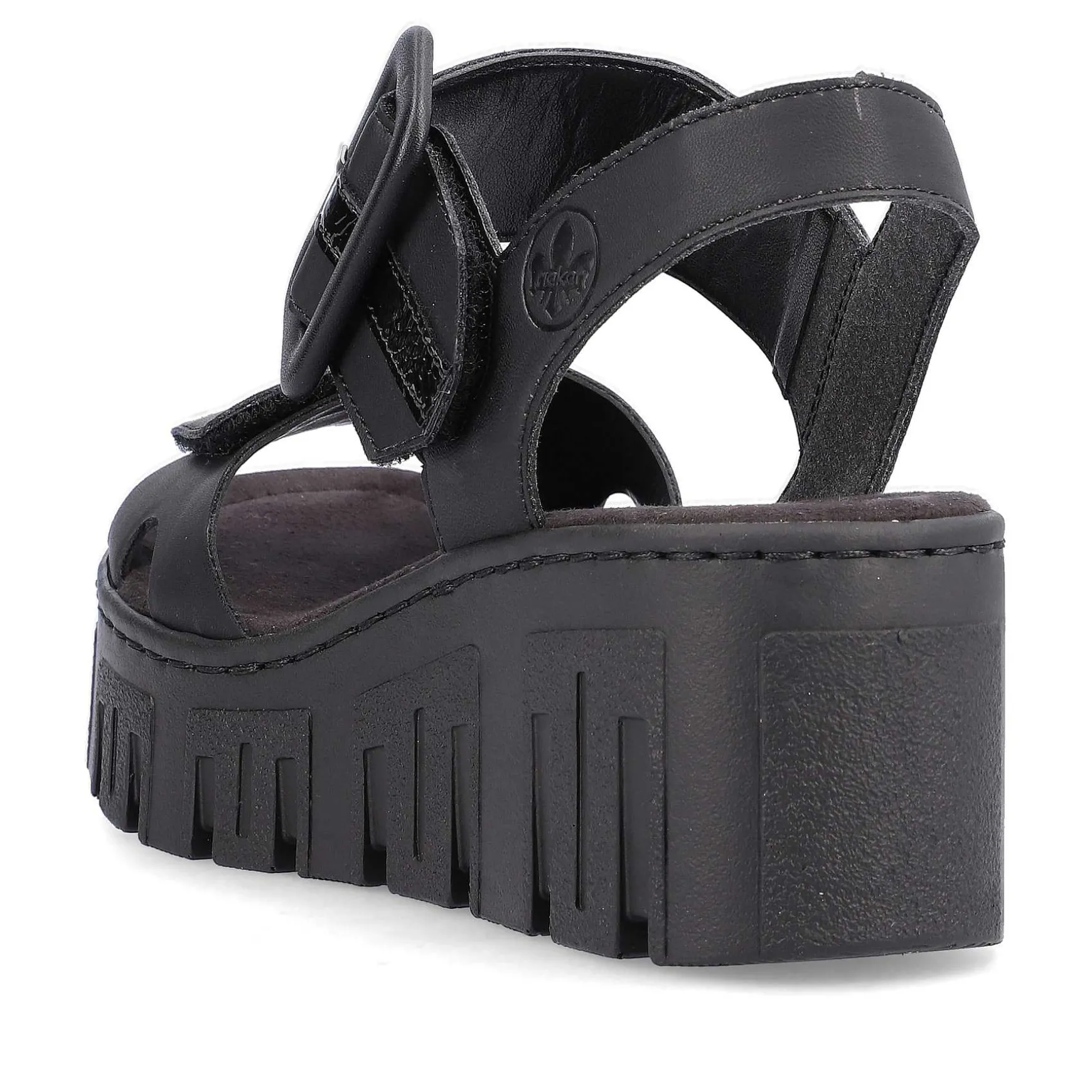 Rieker Women'S Wedge Sandals Jet Black