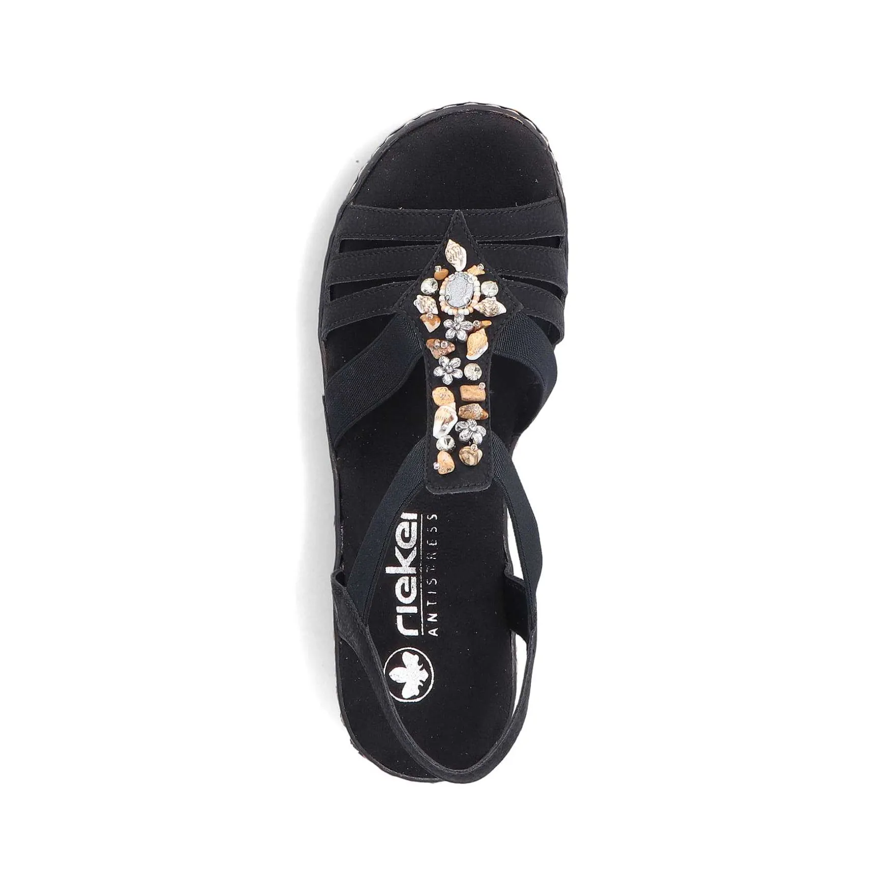 Rieker Women'S Wedge Sandals Midnight Black