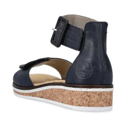 Rieker Women'S Wedge Sandals Navy Blue