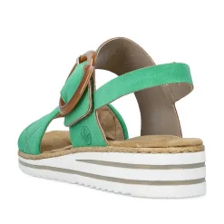 Rieker Women'S Wedge Sandals Leaf Green
