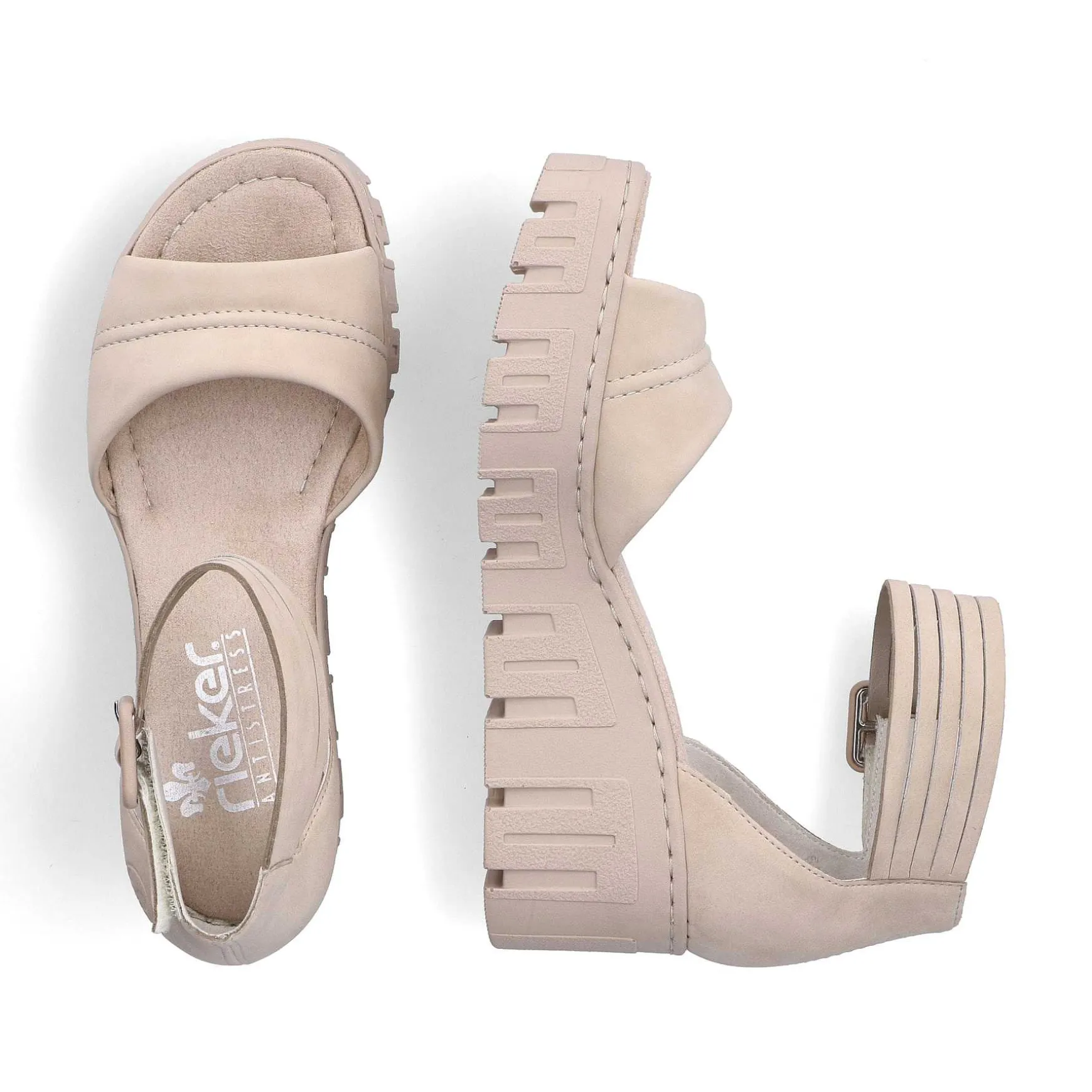 Rieker Women'S Wedge Sandals Sand Beige