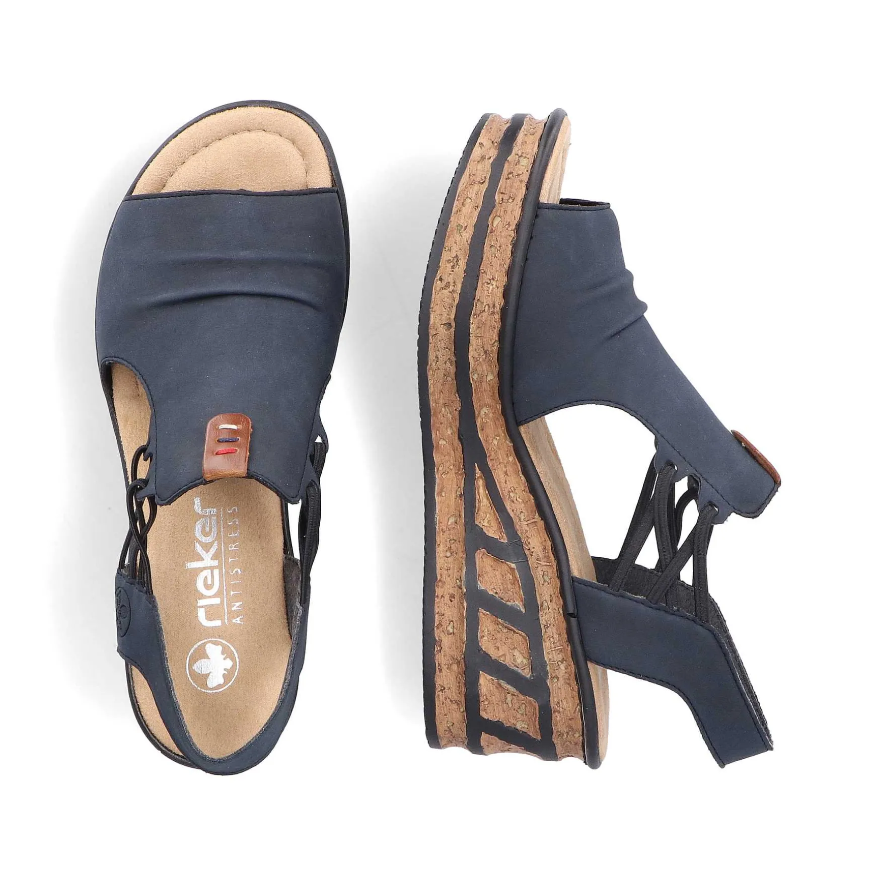 Rieker Women'S Wedge Sandals Steel Blue