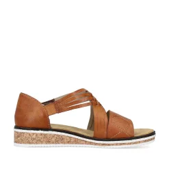Rieker Women'S Wedge Sandals Copper