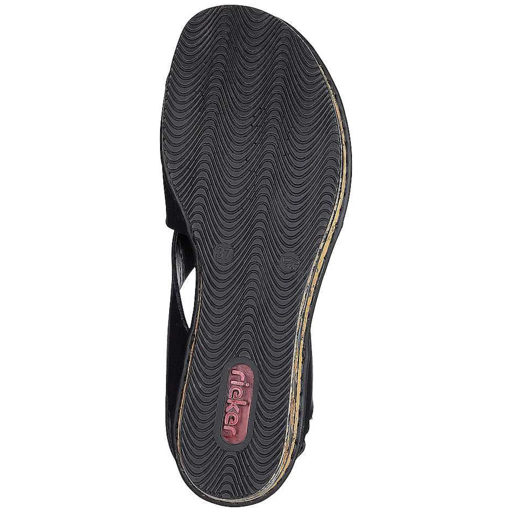 Rieker Women'S Wedge Sandals Jet Black