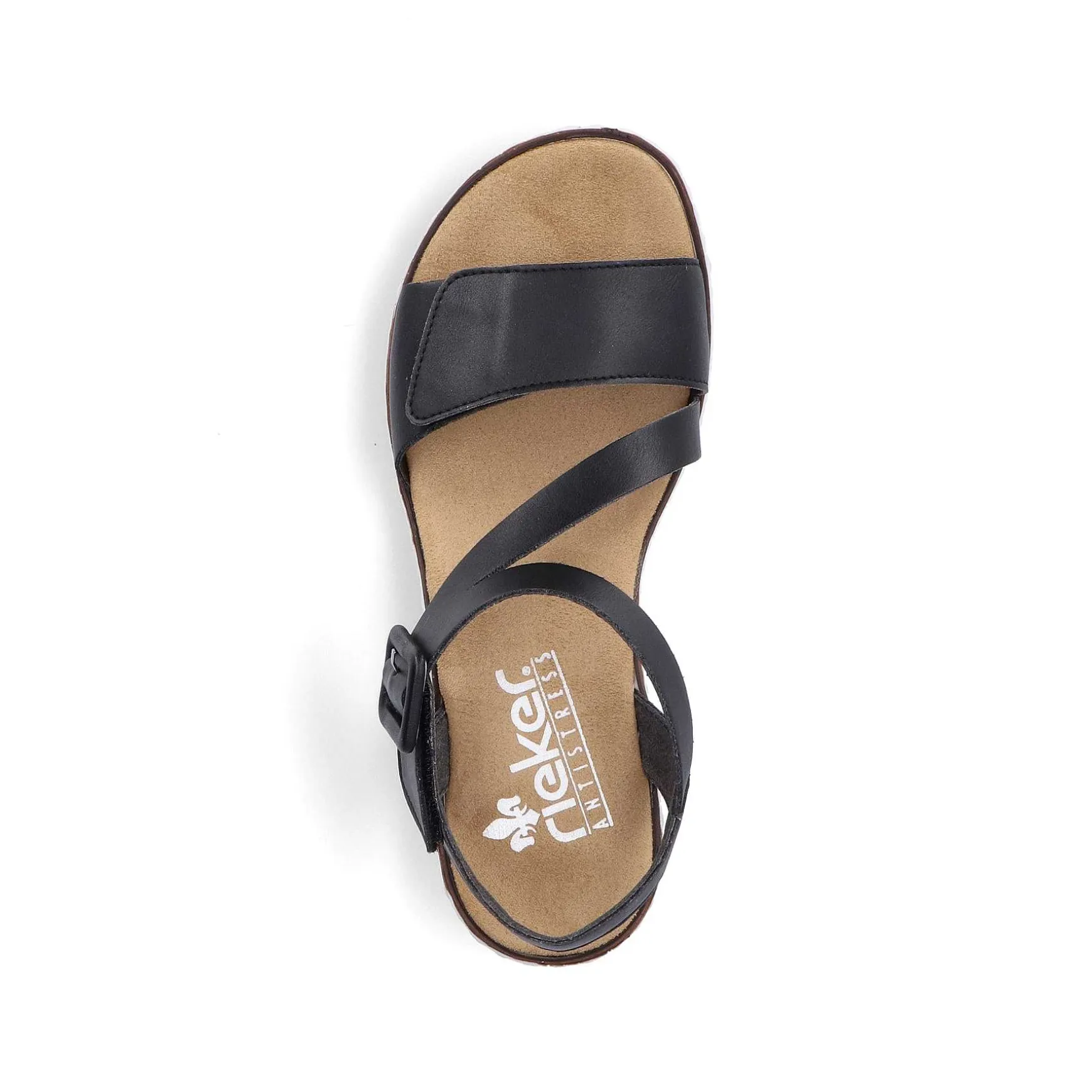 Rieker Women'S Wedge Sandals Matt Black