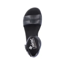 Rieker Women'S Wedge Sandals Asphalt Black