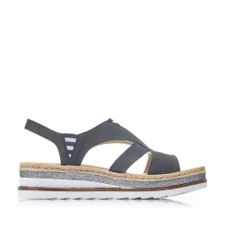 Rieker Women'S Wedge Sandals Pacific Blue