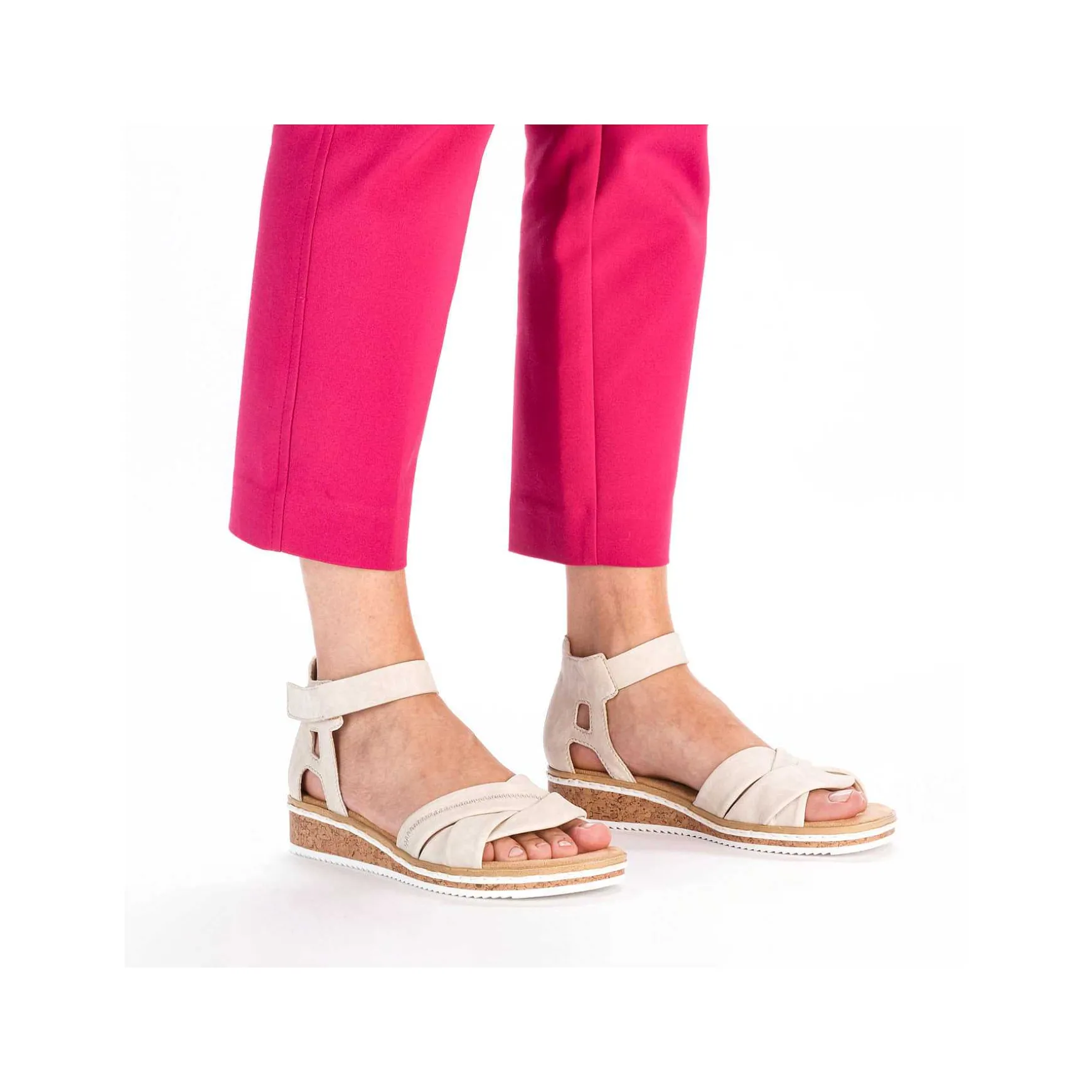 Rieker Women'S Wedge Sandals Light Beige