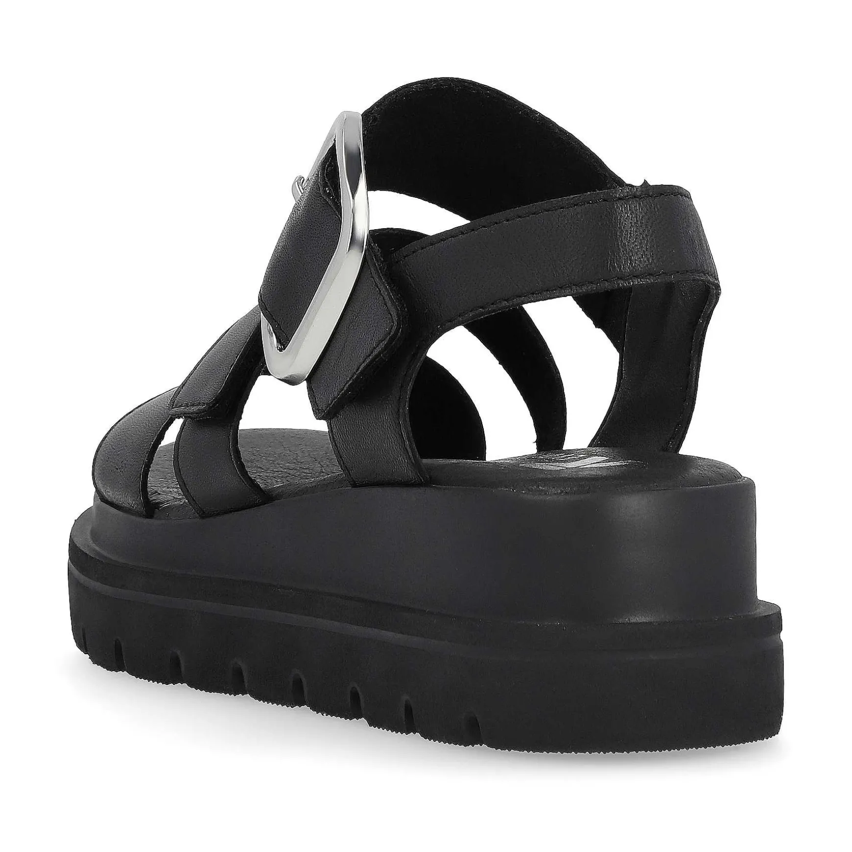 Rieker Women'S Wedge Sandals Midnight Black