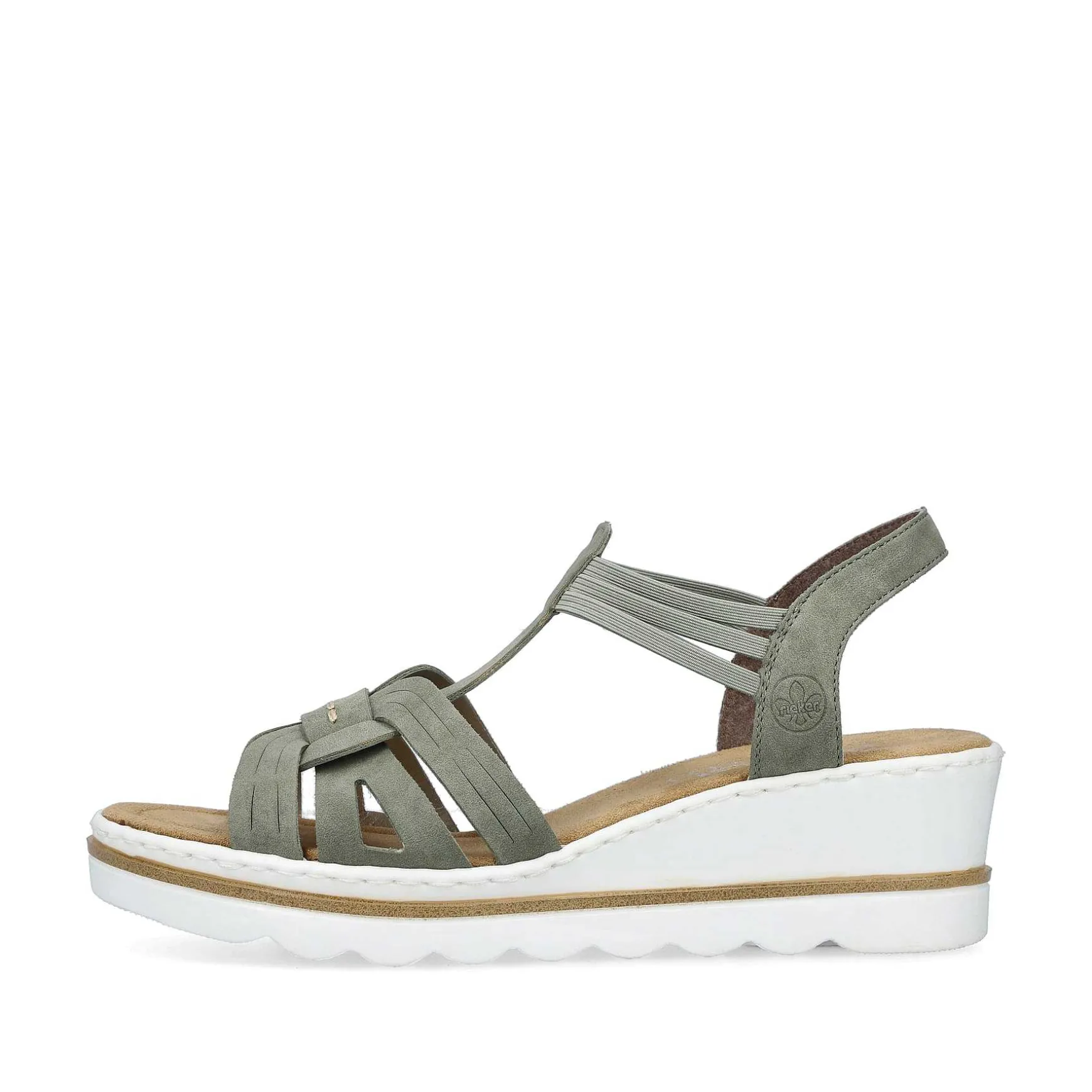 Rieker Women'S Wedge Sandals Khaki Green