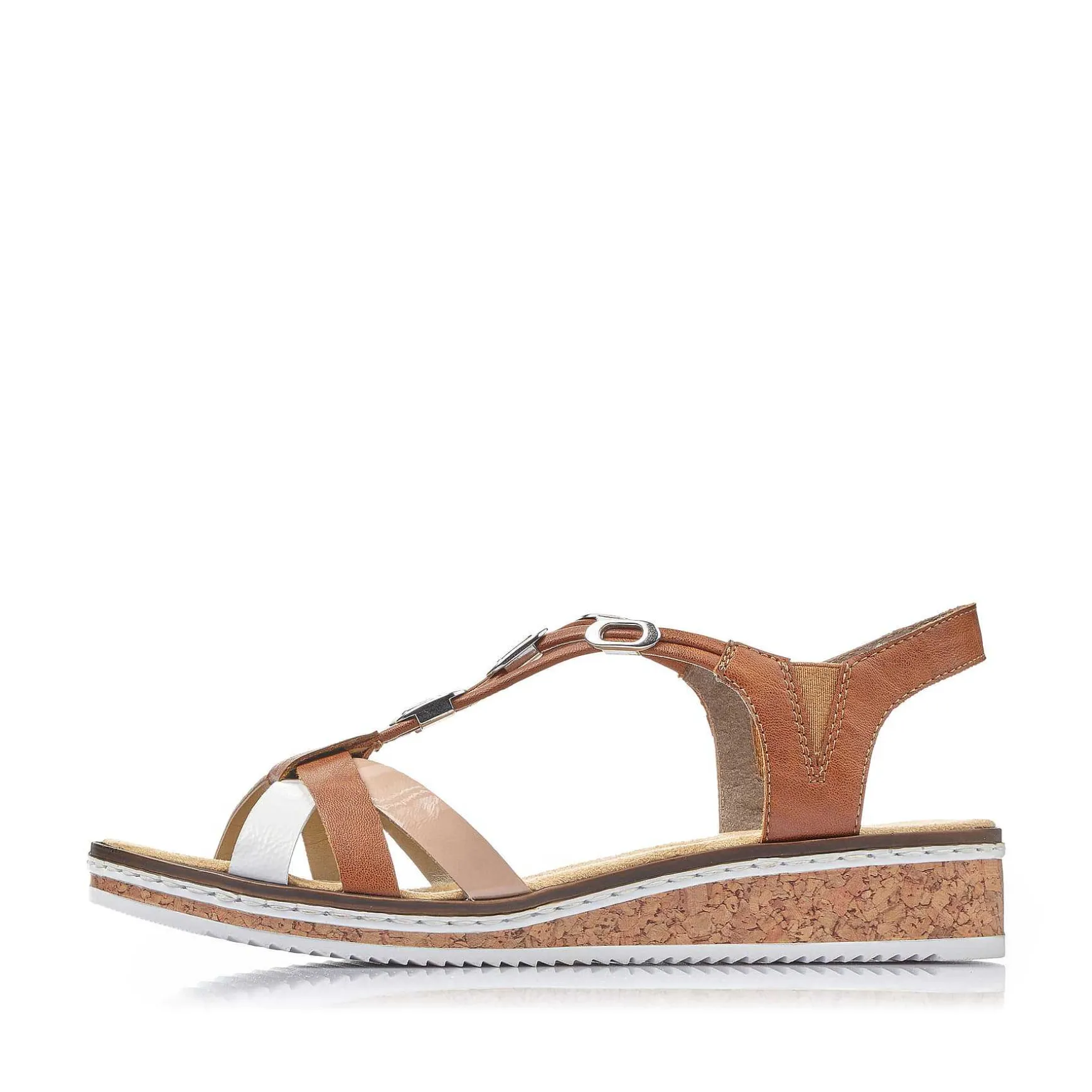 Rieker Women'S Wedge Sandals Chestnut Brown