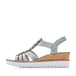 Rieker Women'S Wedge Sandals Denim Blue
