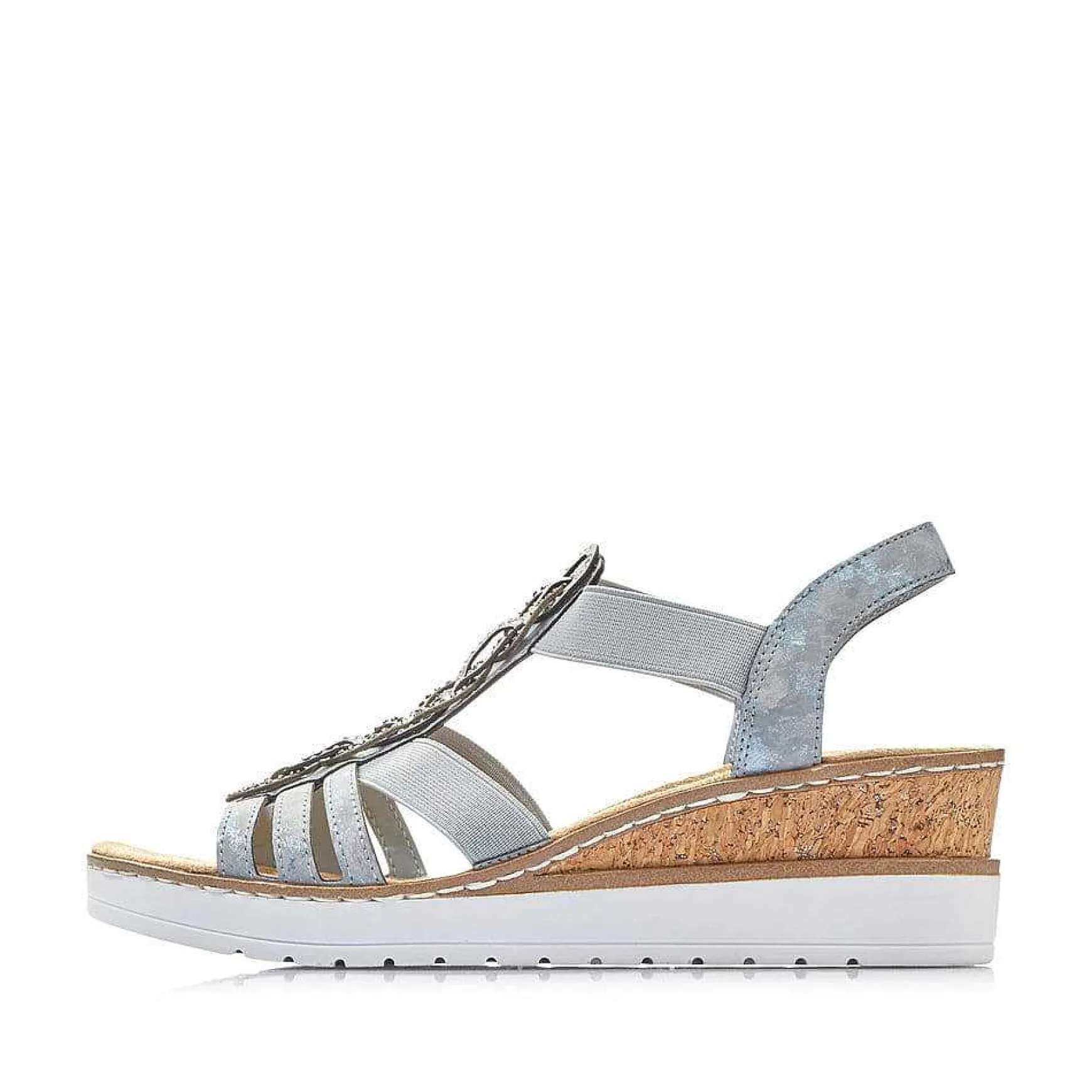 Rieker Women'S Wedge Sandals Denim Blue