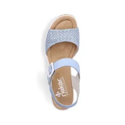 Rieker Women'S Wedge Sandals Sky Blue