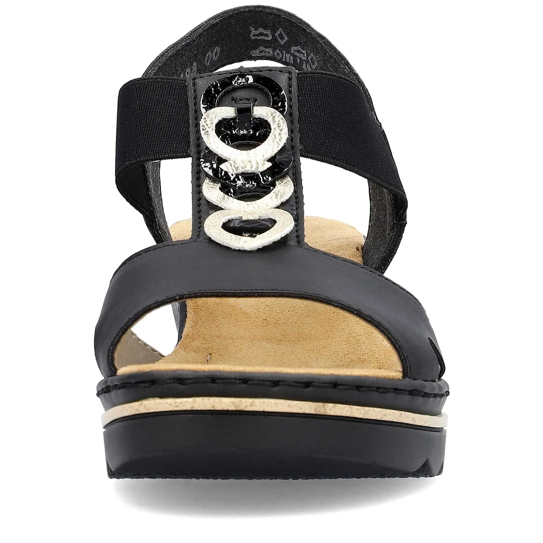 Rieker Women'S Wedge Sandals Jet Black