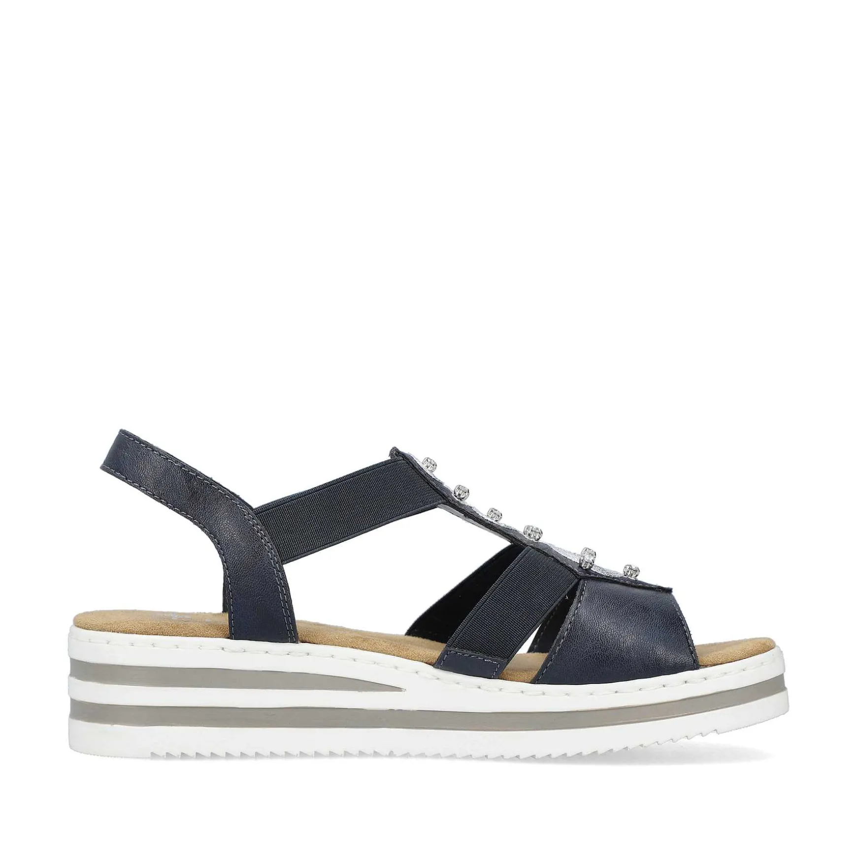 Rieker Women'S Wedge Sandals Navy Blue