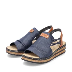 Rieker Women'S Wedge Sandals Pacific Blue