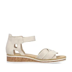 Rieker Women'S Wedge Sandals Light Beige