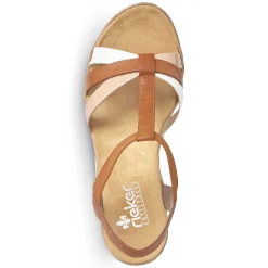 Rieker Women'S Wedge Sandals Coffee Brown