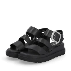 Rieker Women'S Wedge Sandals Midnight Black