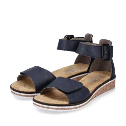 Rieker Women'S Wedge Sandals Navy Blue