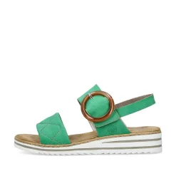 Rieker Women'S Wedge Sandals Leaf Green