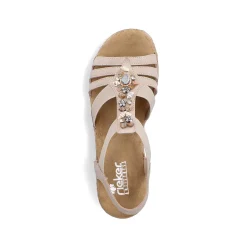 Rieker Women'S Wedge Sandals Cream Beige