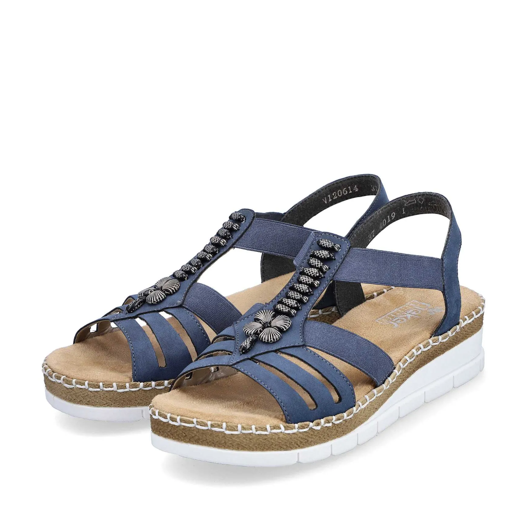 Rieker Women'S Wedge Sandals Pacific Blue