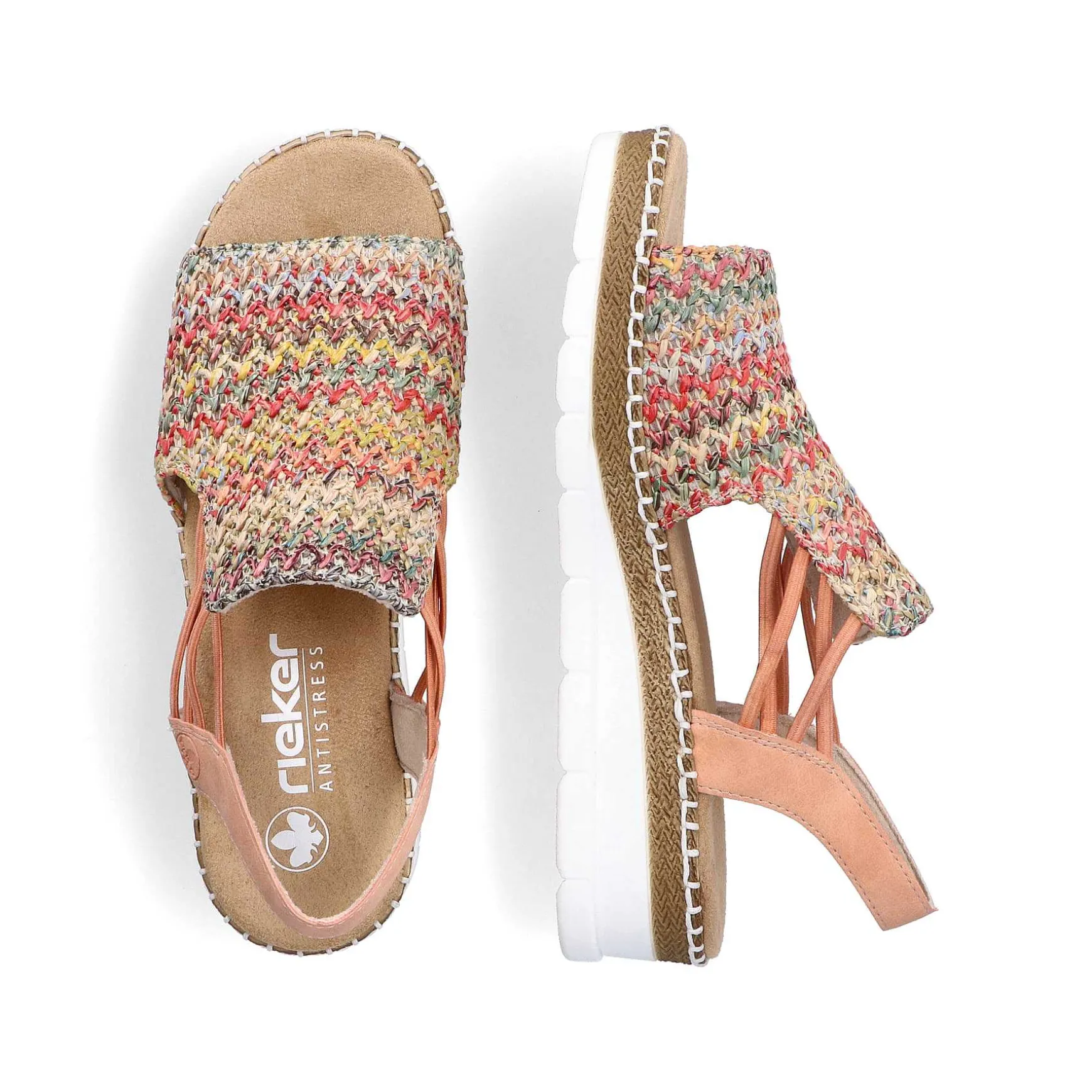 Rieker Women'S Wedge Sandals In Multi-Salmon Colors