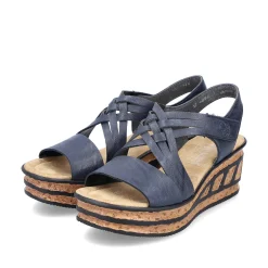 Rieker Women'S Wedge Sandals Slate Blue