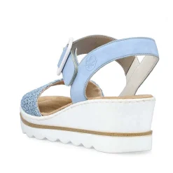 Rieker Women'S Wedge Sandals Sky Blue