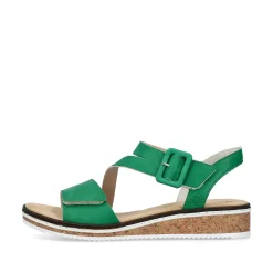 Rieker Women'S Wedge Sandals Grass Green