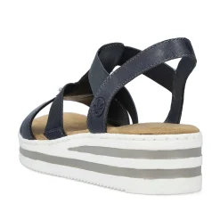 Rieker Women'S Wedge Sandals Navy Blue